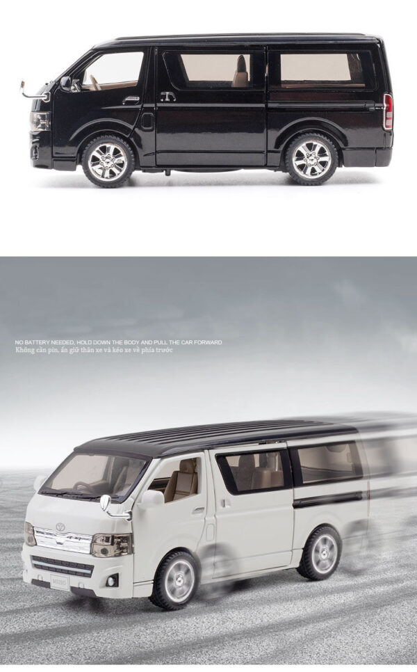 High Simulation 132 Toyota Hiace Alloy Die-Cast Model MPV Vehicle With Sound And Light 2 colors
