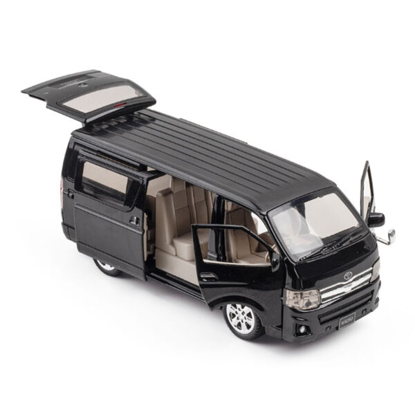 High Simulation 132 Toyota Hiace Alloy Die-Cast Model MPV Vehicle With Sound And Light doors open