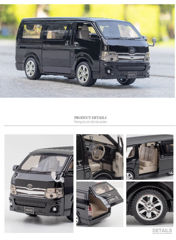 High Simulation 132 Toyota Hiace Alloy Die-Cast Model MPV Vehicle With Sound And Light premium quality