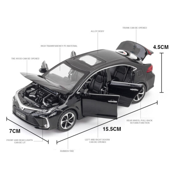 Toyota Corolla Alloy Car Metal Collection Model Die-Cast Toy Car dimensions