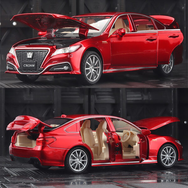 Toyota Crown die Cast model car simulation with sound and light metal pull functions