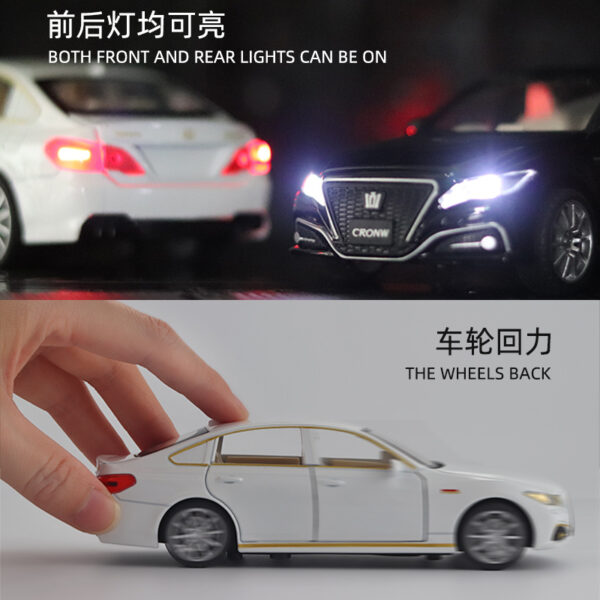 Toyota Crown die Cast model car simulation with sound and light metal pull premium quality