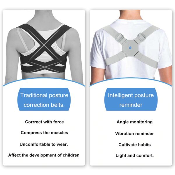 Smart Back Posture Corrector Back Intelligent Brace Support Belt Shoulder Training Belt multicolor